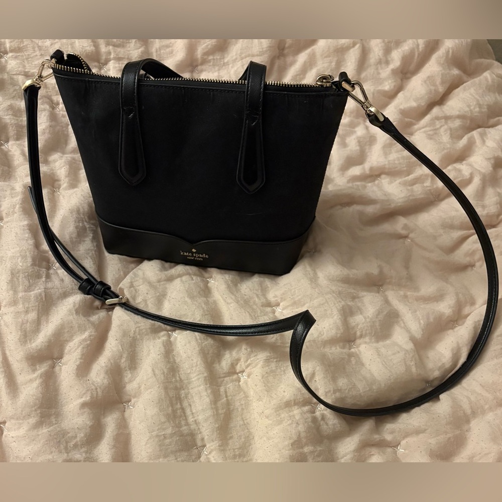 Kate Spade Lola Glitter Small Black Satchel Crossbody - Picture 3 of 12
